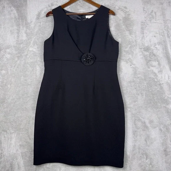 Coldwater Creek Little Black Sheath Dress Lined Sleeveless Versatile Size 16 - Picture 1 of 8